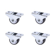 Mini Fixed Caster Wheels Rubber Low Profile Set 4 V63-955021