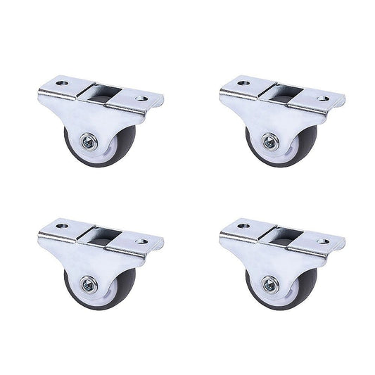 Mini Fixed Caster Wheels Rubber Low Profile Set 4 V63-955021