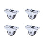 Mini Fixed Caster Wheels Rubber Low Profile Set 4 V63-955021
