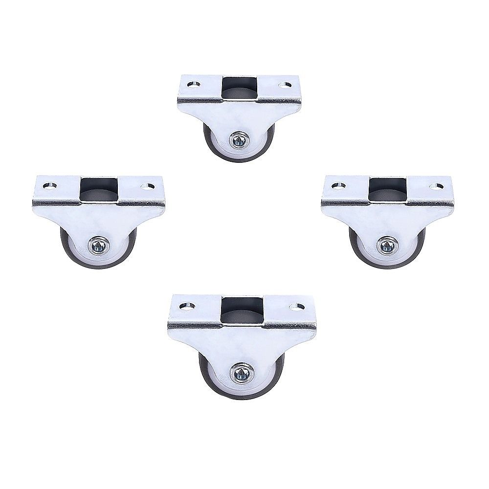 Mini Fixed Caster Wheels Rubber Low Profile Set 4 V63-955021