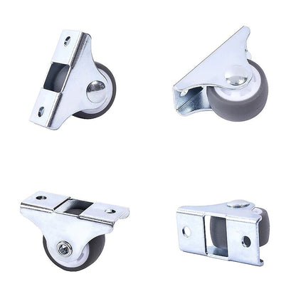 Mini Fixed Caster Wheels Rubber Low Profile Set 4 V63-955021