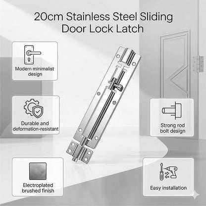 20cm Stainless Steel Sliding Door Lock Latch 10pcs Heavy Duty Security Bolt For Gates V63-955031
