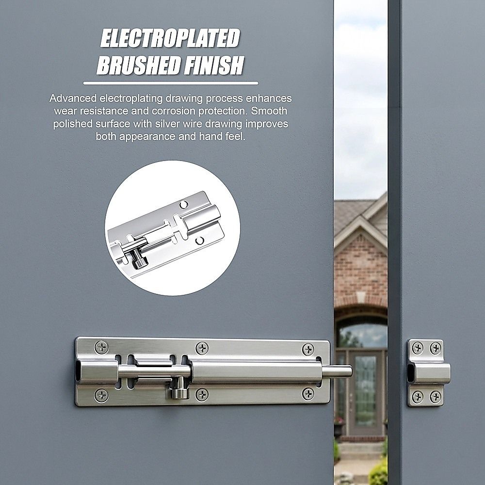20cm Stainless Steel Sliding Door Lock Latch 10pcs Heavy Duty Security Bolt For Gates V63-955031