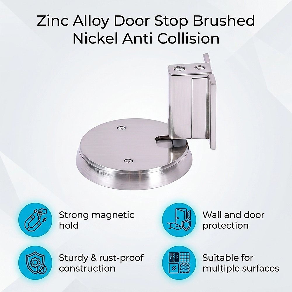 Zinc Alloy Door Stop Brushed Nickel Anti Collision V63-955041