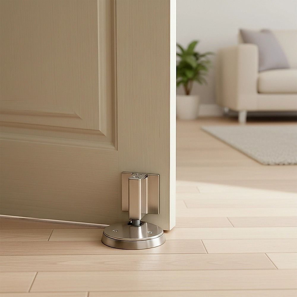 Zinc Alloy Door Stop Brushed Nickel Anti Collision V63-955041