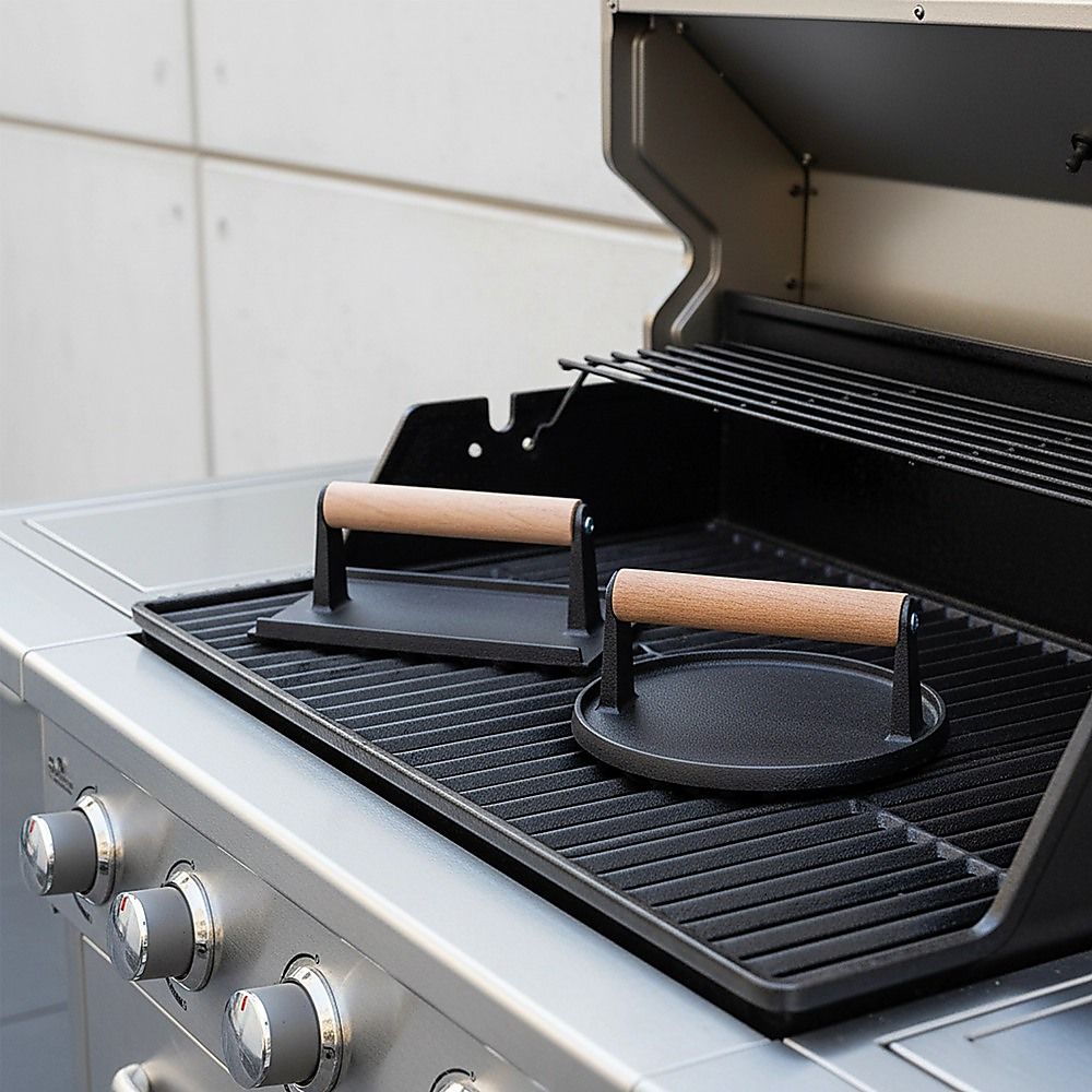 BBQ Steak Press with Handle Heavy Duty Grill Tool V63-955051