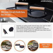 BBQ Steak Press with Handle Heavy Duty Grill Tool V63-955051