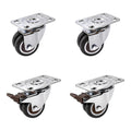 50mm Swivel Caster Wheels Set 4 with Brakes Twin V63-955061