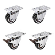 50mm Swivel Caster Wheels Set 4 with Brakes Twin V63-955061