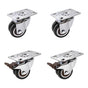 50mm Swivel Caster Wheels Set 4 with Brakes Twin V63-955061