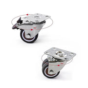 50mm Swivel Caster Wheels Set 4 with Brakes Twin V63-955061