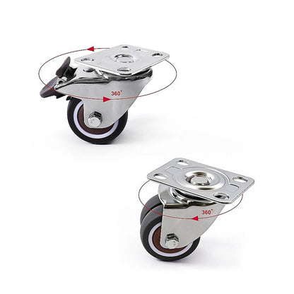 50mm Swivel Caster Wheels Set 4 with Brakes Twin V63-955061