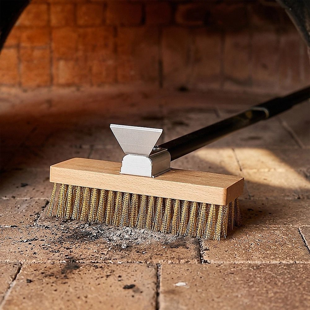 80cm Heavy Duty Pizza Oven Brush with Steel Scraper V63-955071