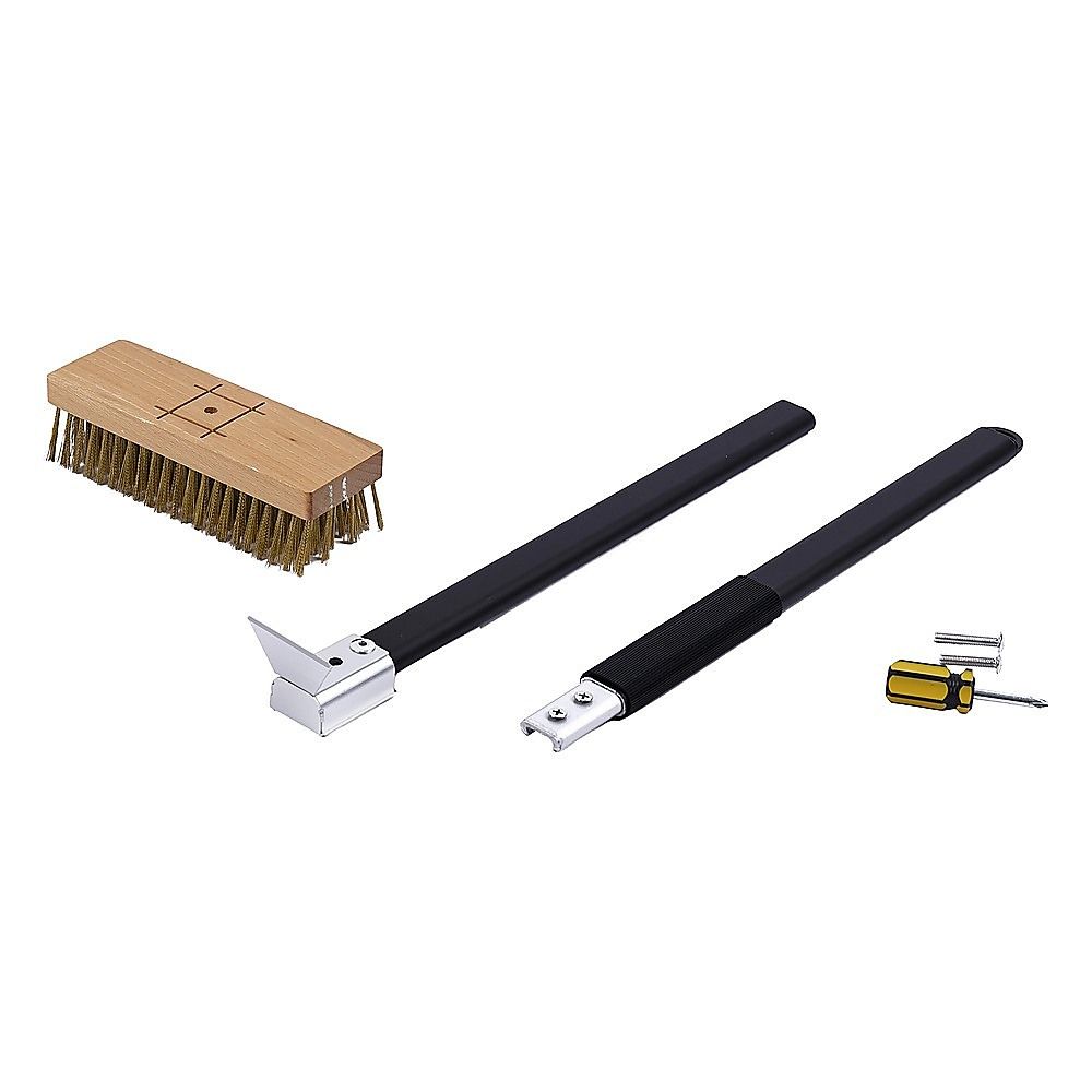80cm Heavy Duty Pizza Oven Brush with Steel Scraper V63-955071