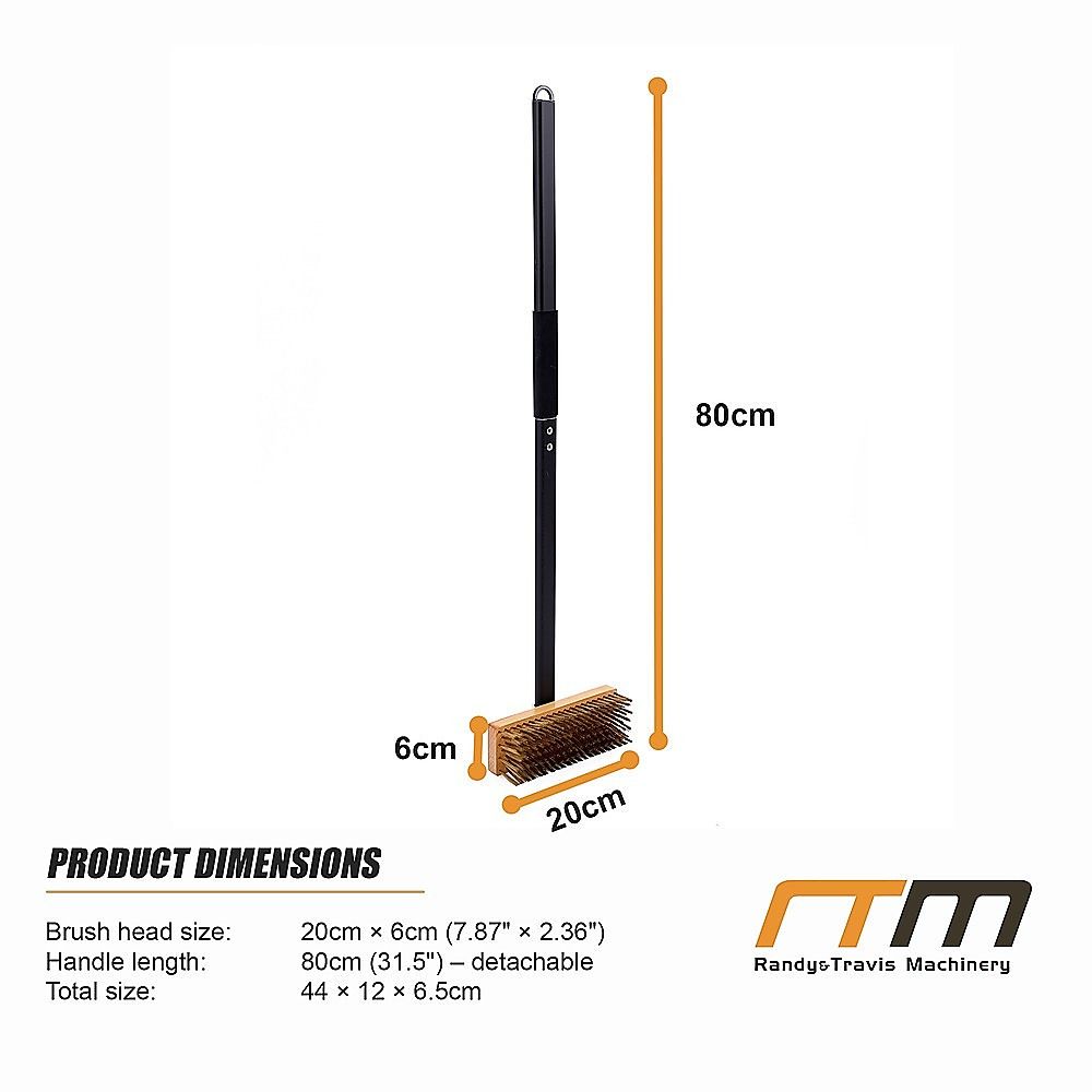 80cm Heavy Duty Pizza Oven Brush with Steel Scraper V63-955071