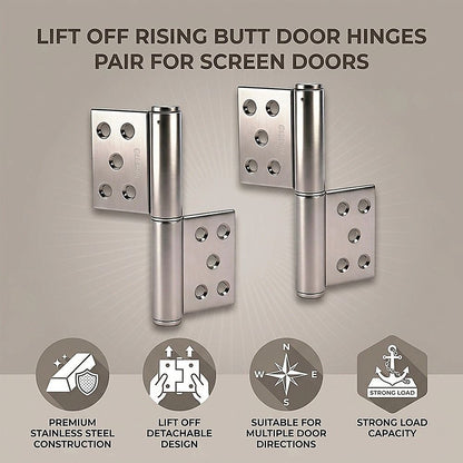 Lift Off Door Hinges Rising Butt Screen Hinge Pair V63-955081