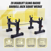2x Deadlift Sling Racks Barbell Jack Squat Wedge V63-955101