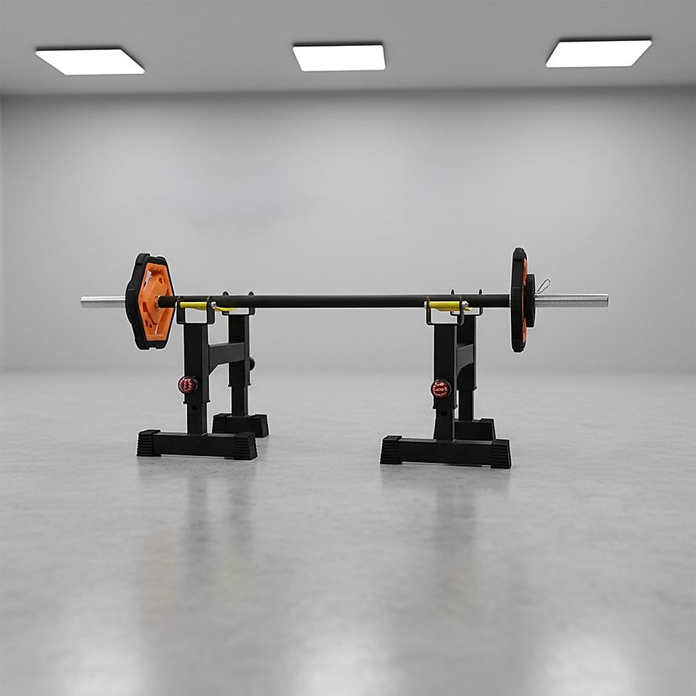 2x Deadlift Sling Racks Barbell Jack Squat Wedge V63-955101