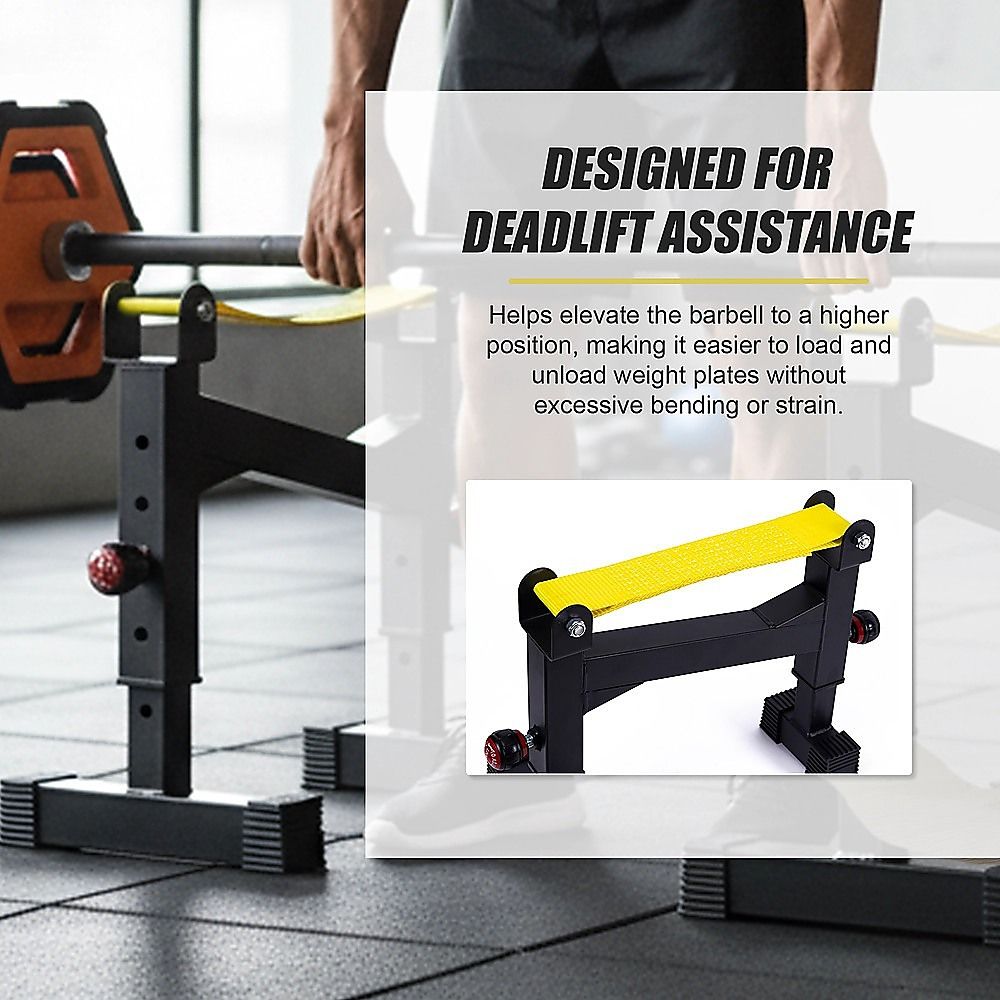 2x Deadlift Sling Racks Barbell Jack Squat Wedge V63-955101