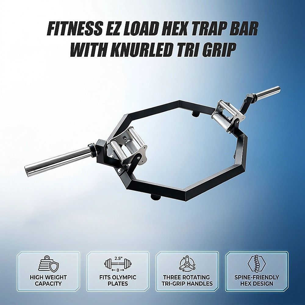 Fitness EZ Load Hex Trap Bar with Knurled Tri Grip V63-955121