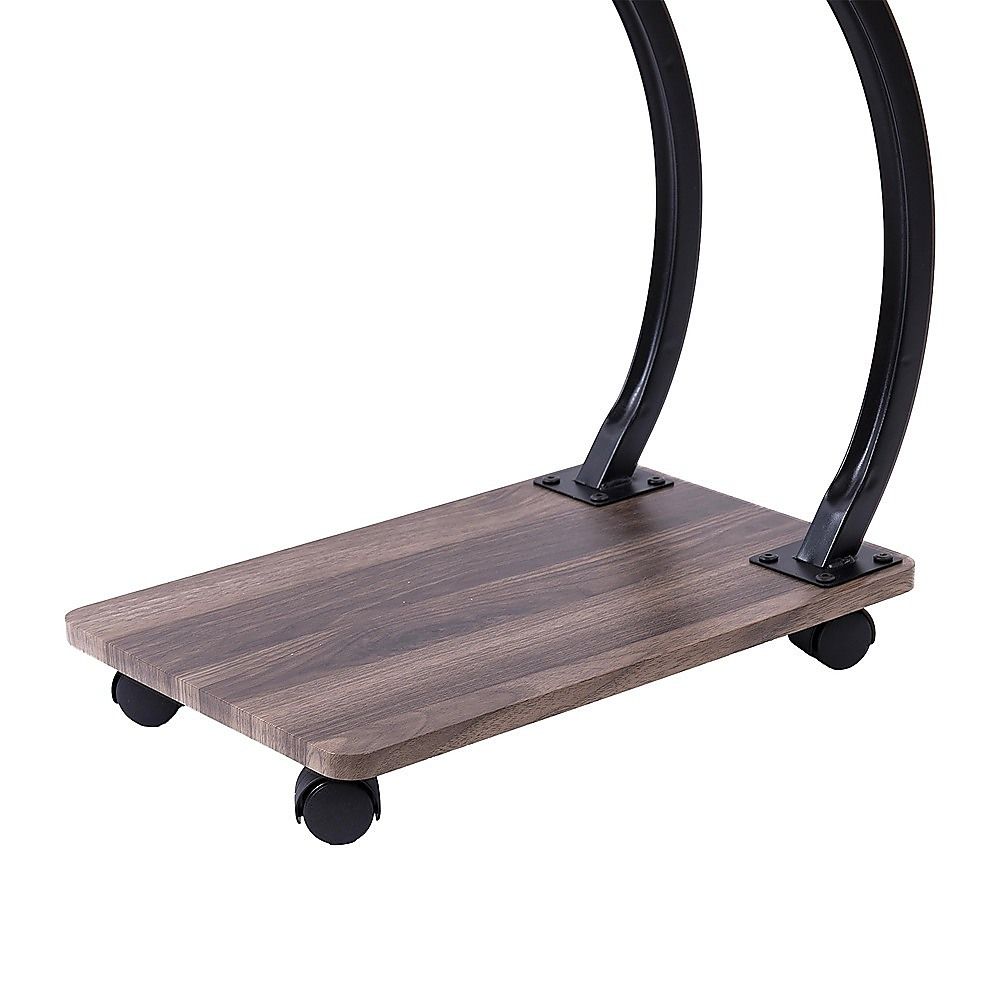 C-Shaped Corner End Table with Wheels Sofa Side V63-955141