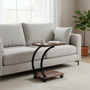 C-Shaped Corner End Table with Wheels Sofa Side V63-955141