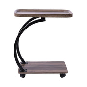 C-Shaped Corner End Table with Wheels Sofa Side V63-955141