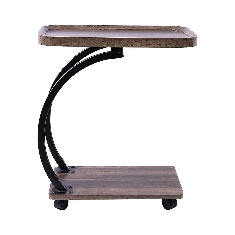 C-Shaped Corner End Table with Wheels Sofa Side V63-955141