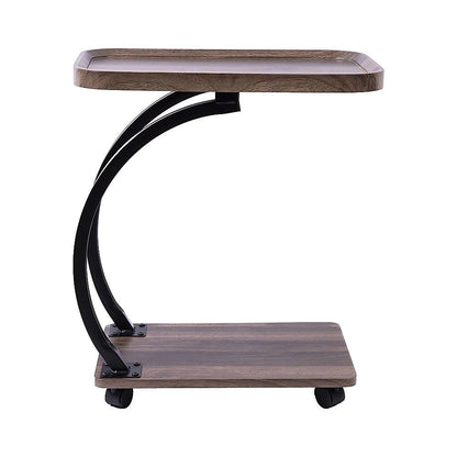 C-Shaped Corner End Table with Wheels Sofa Side V63-955141