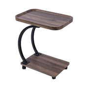 C-Shaped Corner End Table with Wheels Sofa Side V63-955141