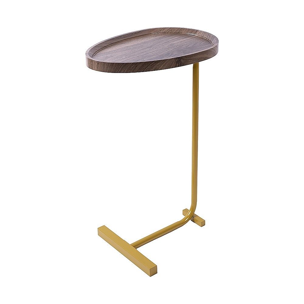 Modern Oval Side Table Gold Base Sofa End Table V63-955151