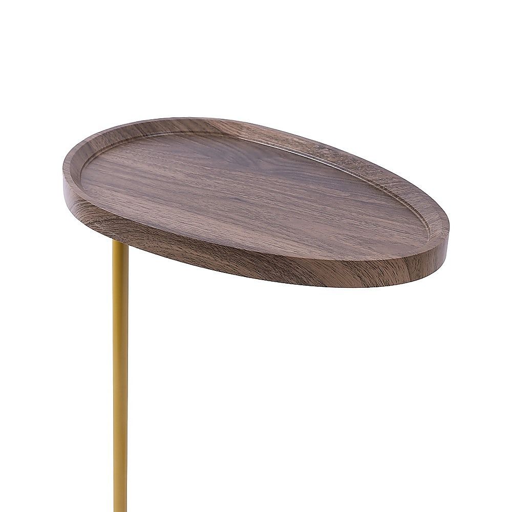 Modern Oval Side Table Gold Base Sofa End Table V63-955151