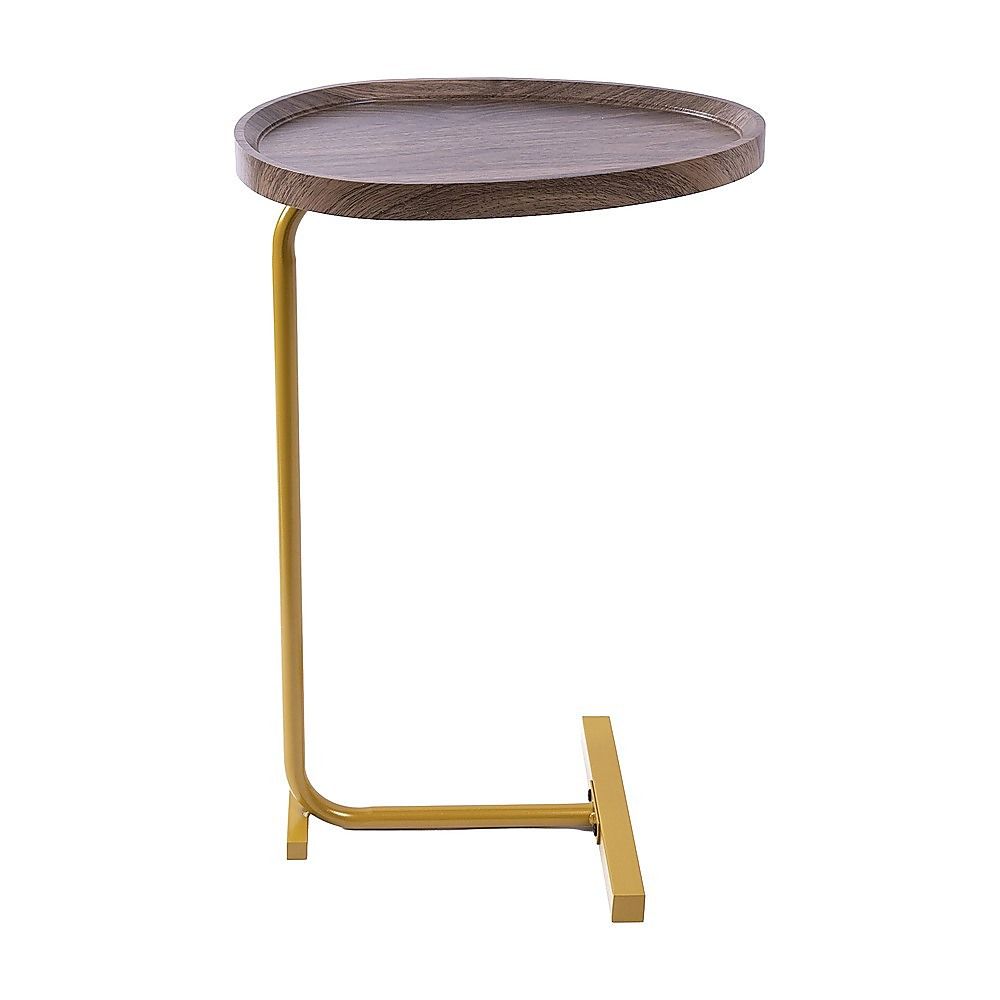 Modern Oval Side Table Gold Base Sofa End Table V63-955151