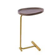 Modern Oval Side Table Gold Base Sofa End Table V63-955151