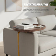 Modern Oval Side Table Gold Base Sofa End Table V63-955151