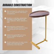 Modern Oval Side Table Gold Base Sofa End Table V63-955151