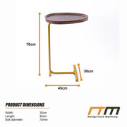 Modern Oval Side Table Gold Base Sofa End Table V63-955151