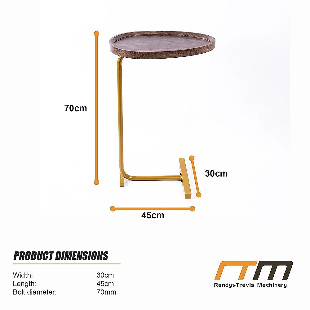 Modern Oval Side Table Gold Base Sofa End Table V63-955151