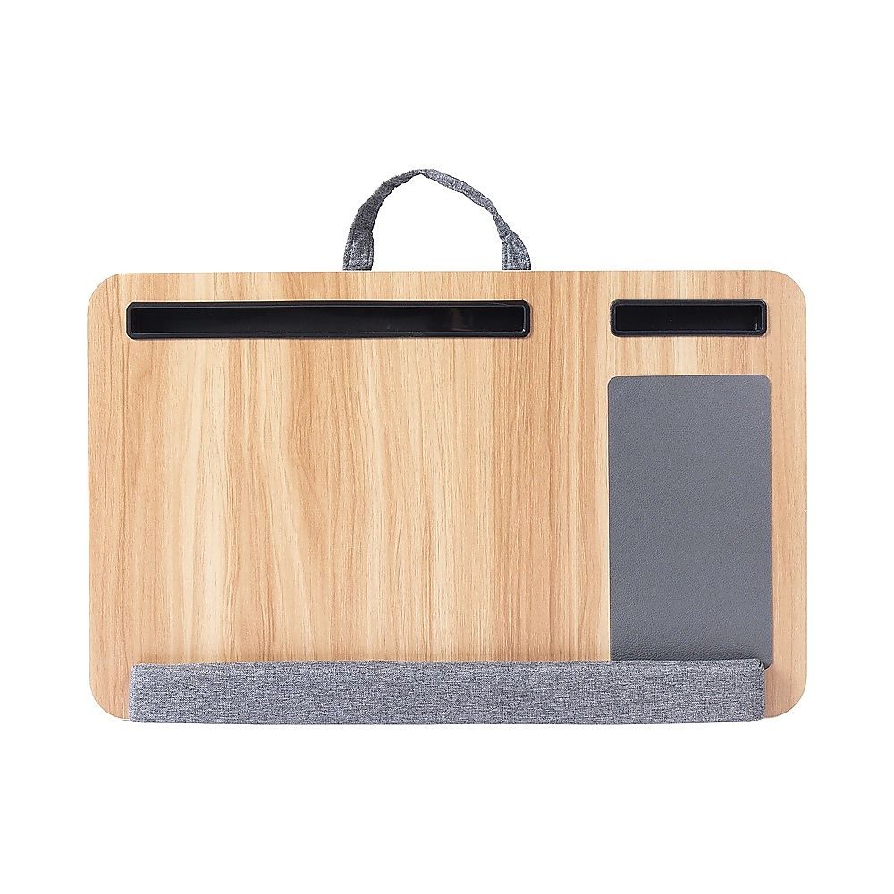 Portable Lap Desk with Mouse Pad Cushion Oak V63-955161