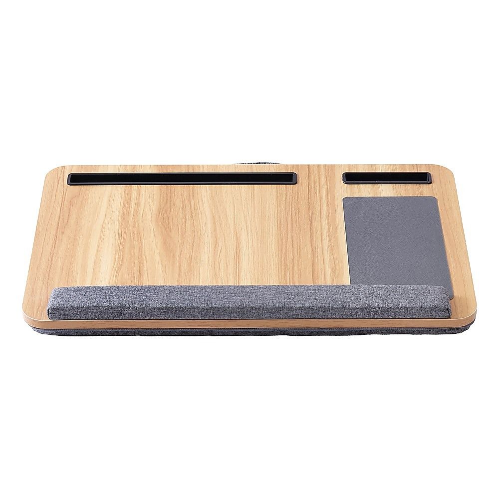 Portable Lap Desk with Mouse Pad Cushion Oak V63-955161