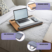 Portable Lap Desk with Mouse Pad Cushion Oak V63-955161