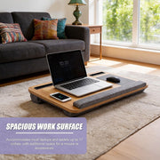 Portable Lap Desk with Mouse Pad Cushion Oak V63-955161