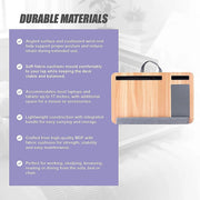 Portable Lap Desk with Mouse Pad Cushion Oak V63-955161
