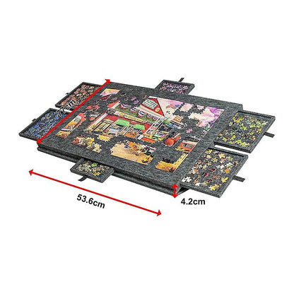 1000 Piece Felt Jigsaw Puzzle Board with 6 Drawers Portable Table V63-955231