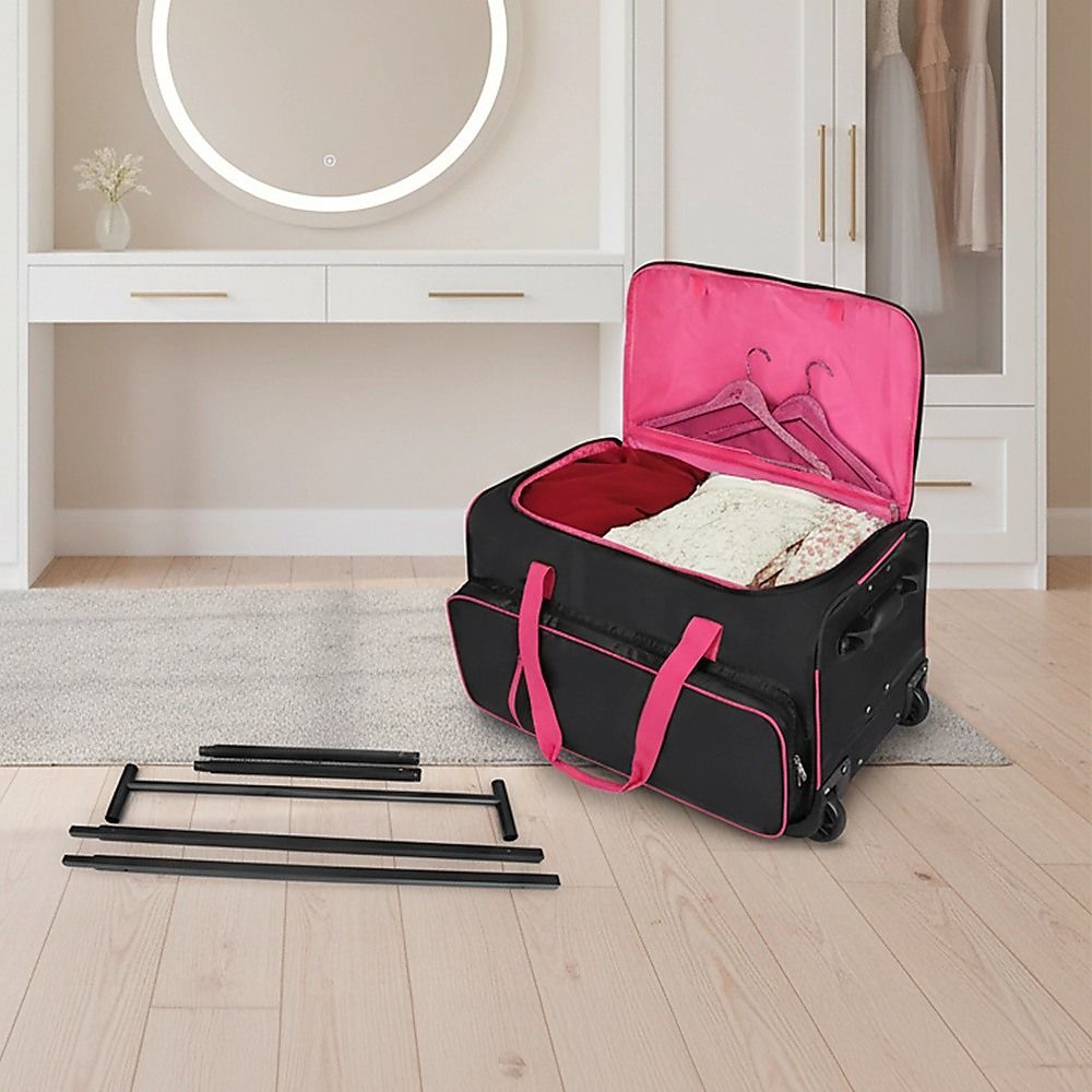 736.6 mm Heavy Duty Rolling Dance Bag with Garment Rack for Travel V63-955251