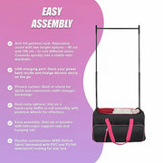 736.6 mm Heavy Duty Rolling Dance Bag with Garment Rack for Travel V63-955251