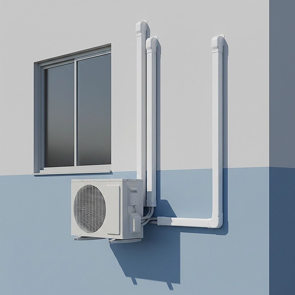 75mm 5.4m Mini Split Line Set Cover Kit PVC for Air Conditioner Installation V63-955261