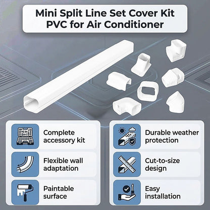 75mm 5.4m Mini Split Line Set Cover Kit PVC for Air Conditioner Installation V63-955261