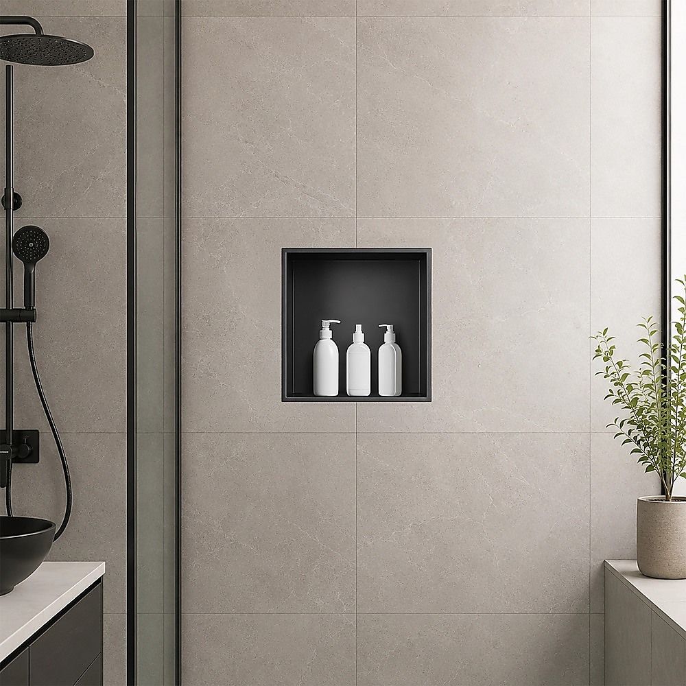 Stainless Steel Shower Niche 32x32cm Shelf Insert Wall Recessed V63-955281