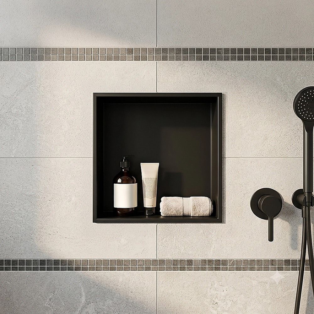 Stainless Steel Shower Niche 32x32cm Shelf Insert Wall Recessed V63-955281